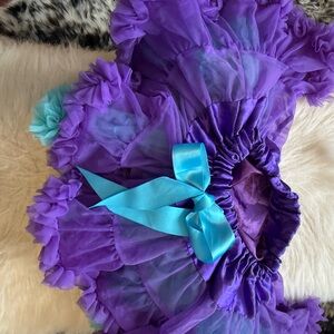 Purple and Teal Ruffled Tutu Skirt for Girls